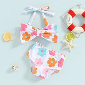 Patterned Bow Baby Bikini