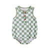 Checkered Button Onesie