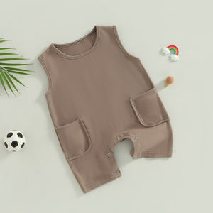 Solid Simon Pocket Romper