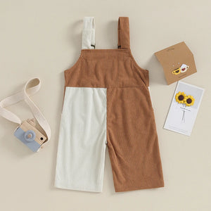 Patch Color Overalls Romper
