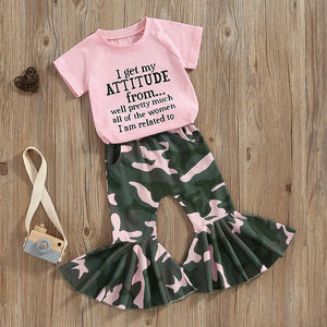 Camouflage Attitude Bell Bottoms Outfit