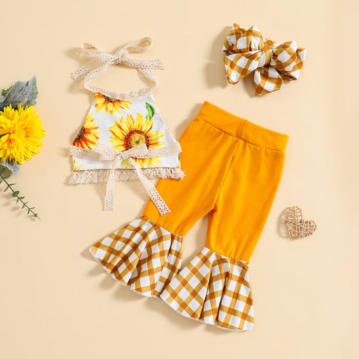 Vintage Plaid Sunflower Outfit