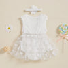 Sleeveless Ribbed Butterfly Flower Dress