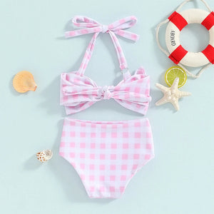 Patterned Bow Baby Bikini