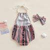 USA 4th of July Romper & Bow