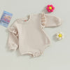 Solid Ruffle Long Sleeve Onesie