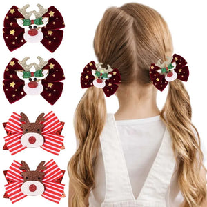 2 Pack Reindeer Christmas Bows