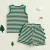 Striped Dino Spike Shorts Outfit