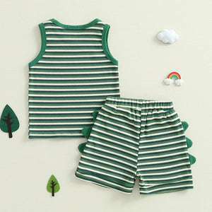 Striped Dino Spike Shorts Outfit