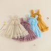 Solid Skyla Mesh Ruffle Dress