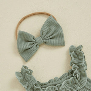 Ruffled Summer Flowers Outfit & Bow