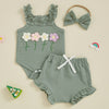 Ruffled Summer Flowers Outfit & Bow