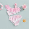 Pink Rose Striped Bikini