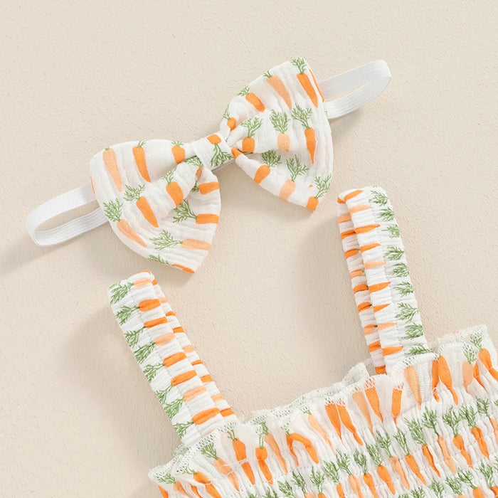 Cinched Easter Carrot Romper & Headband
