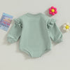 Solid Ruffle Long Sleeve Onesie