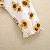 Shoulder Tie Sunflower Romper