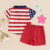 USA Flag Button Up Shirt & Shorts