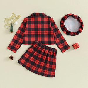 Plaid Christmas Babe Skirt Outfit