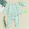 Clover Ruffled Footie Onesie & Bow