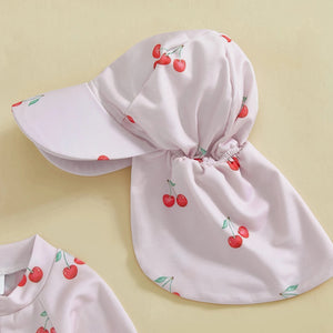 One Piece Cherry Swimsuit & Hat