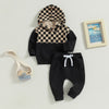 Black & Tan Checkered Hoodie & Pants