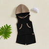 Solid Hoodie Top & Shorts