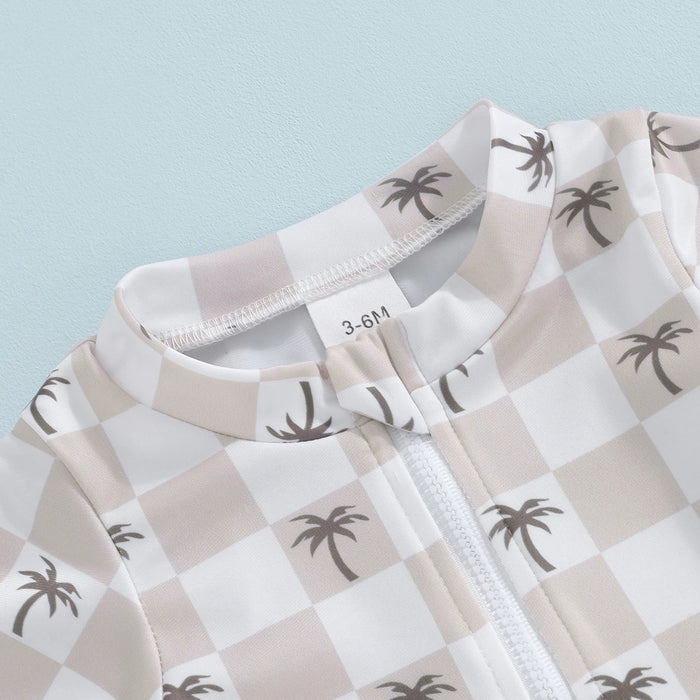 Checkered Palm Tree Swimsuit