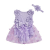 Sleeveless Ribbed Butterfly Flower Dress
