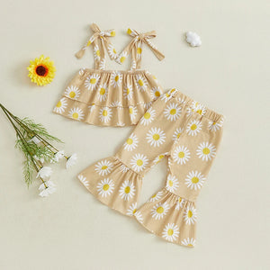Shoulder Tie Daisy Bell Bottoms Outfit