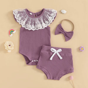 Ribbed Lyra Lace Collar Outfit & Headband