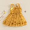 Solid Skyla Mesh Ruffle Dress