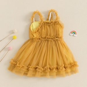 Solid Skyla Mesh Ruffle Dress