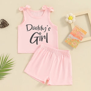 Daddy's Girl Bow Tank Top & Shorts