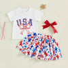 Patriotic USA Stars Skirt Outfit