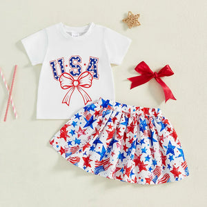 Patriotic USA Stars Skirt Outfit