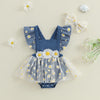 Denim Lace Daisy Dress & Headband