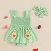 Plaid Avocado Ruffle Dress & Bow