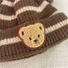 Striped Bear Ear Beanie Hat