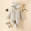 Fuzzy Footie Bear Ear Romper