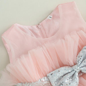 Layered Sequins Bow Dress