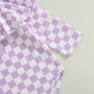 Ruffled Collar Checker Onesie