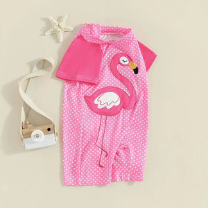 Polka Dot Flamingo Swimsuit