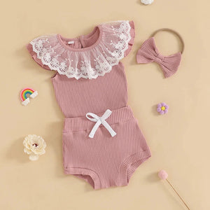 Ribbed Lyra Lace Collar Outfit & Headband