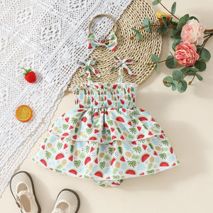 Layered Summer Fruit Dress & Headband