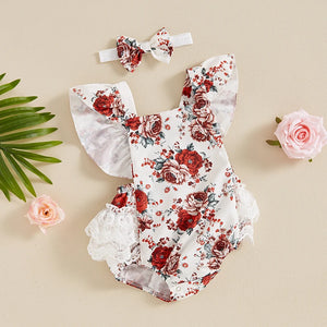 Floral Lillian Lace Romper & Headband