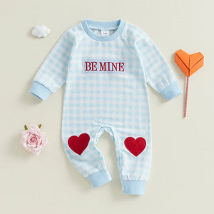 Be Mine Plaid Heart Onesie