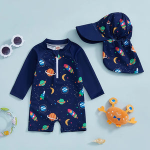Long Sleeve Swimsuit & Hat
