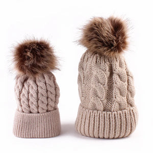 Matching Mom & Baby Pompom Hat