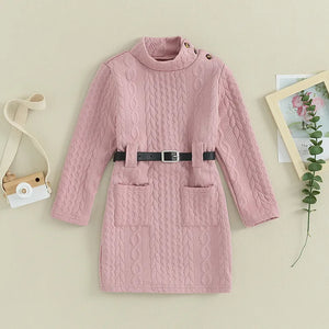 Solid Knit Kierra Belted Dress