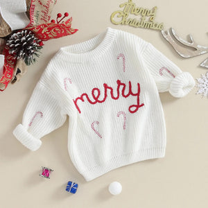 Merry Knitted Candy Cane Sweater